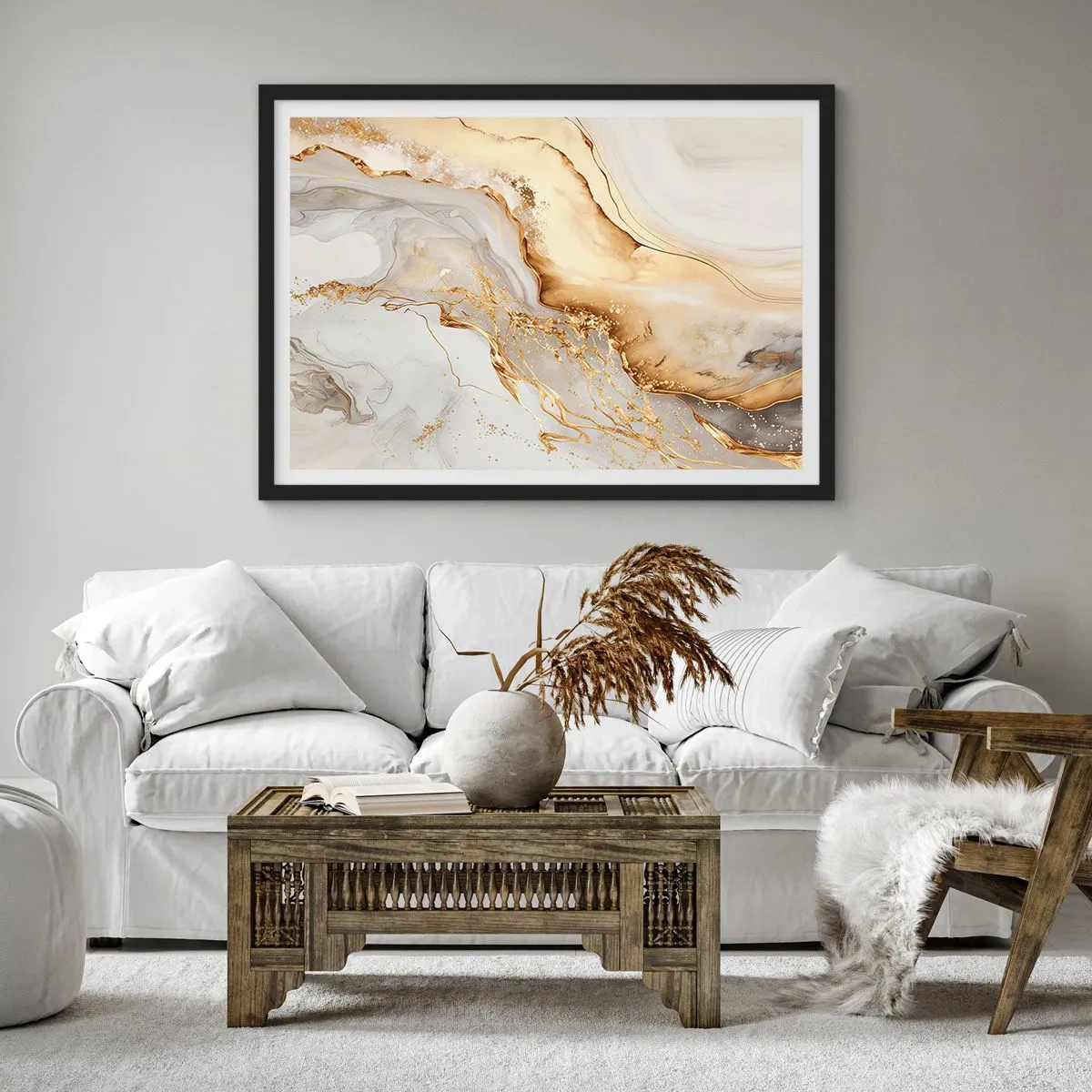 Plagát v čiernom ráme - Abstrakcia: krása a dobro - 70x50 cm