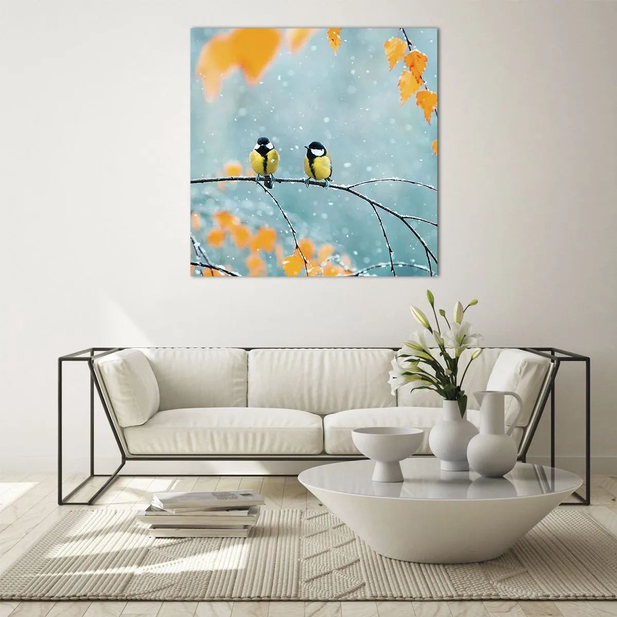 Obraz na skle - Vtáčie klebety - 50x50 cm