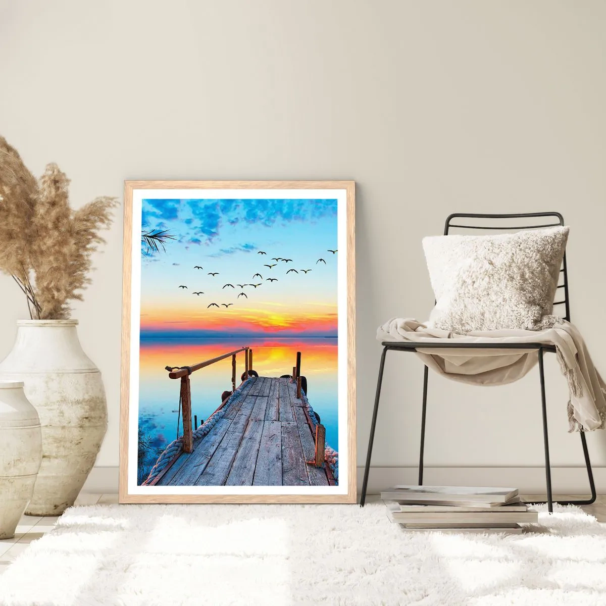 Plagát v ráme zo svetlého duba - Je čas isť späť… - 50x70 cm