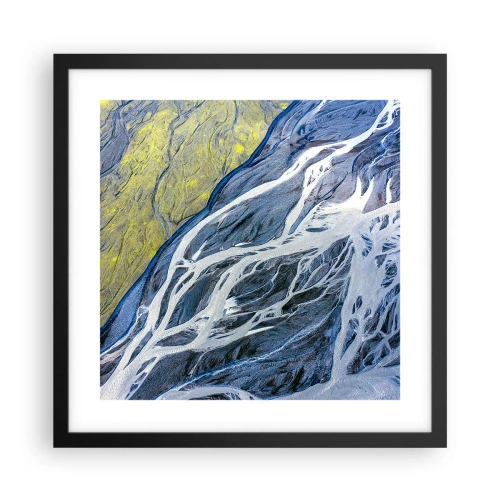 Plagát v čiernom ráme - Jaskynné maľby prírody - 40x40 cm