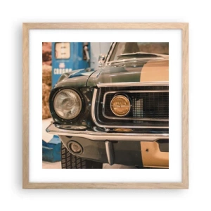 Plagát v ráme zo svetlého duba - Stretnutie s legendou - 40x40 cm