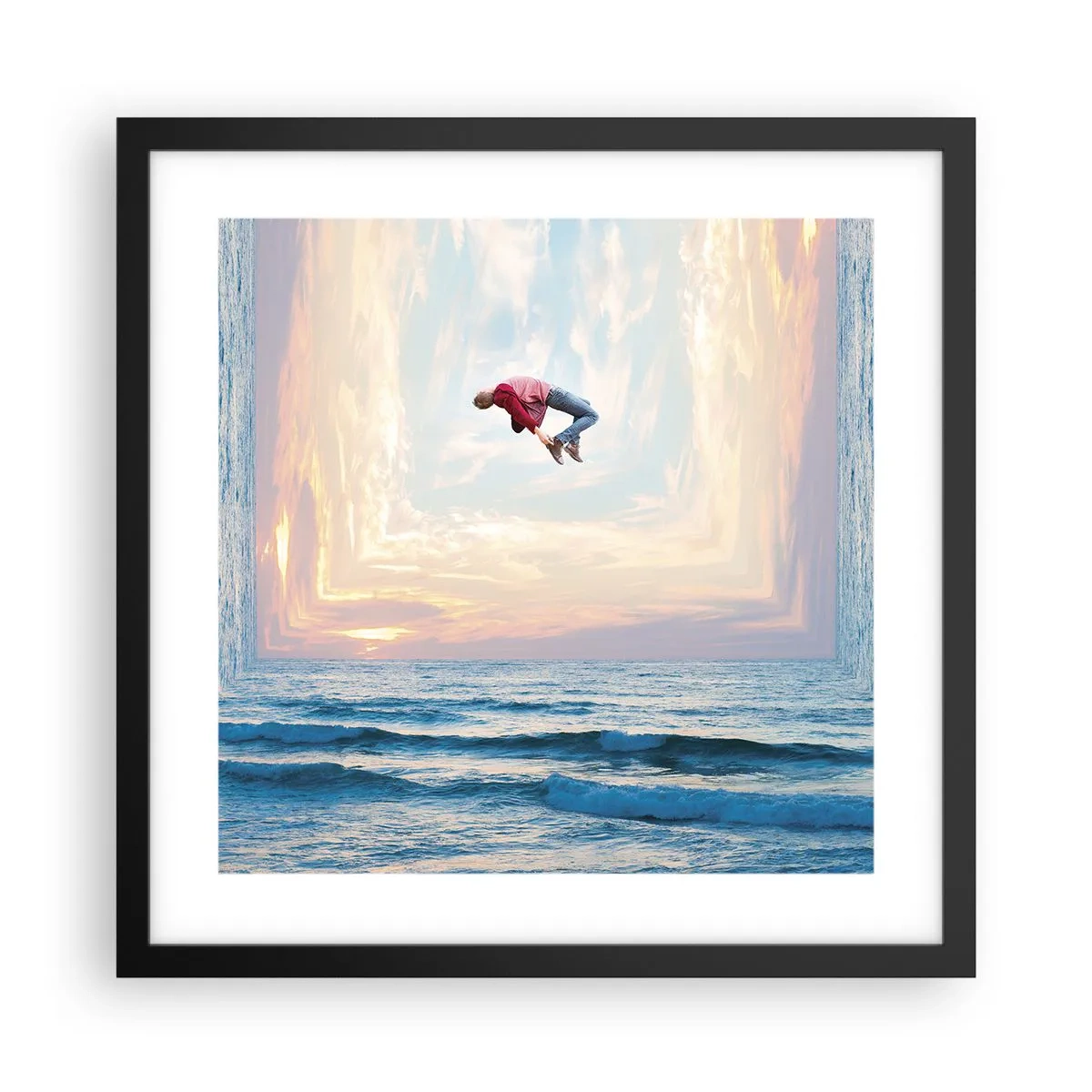 Plagát v čiernom ráme - Do inej dimenzie - 40x40 cm