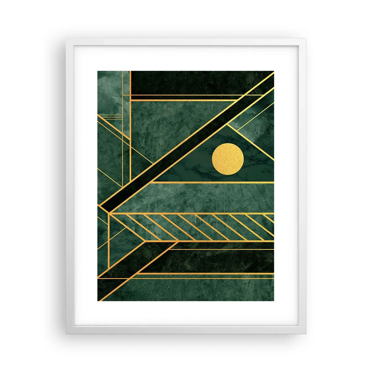 Plagát v bielom ráme - Dynamika zlata a lazuritu - 40x50 cm