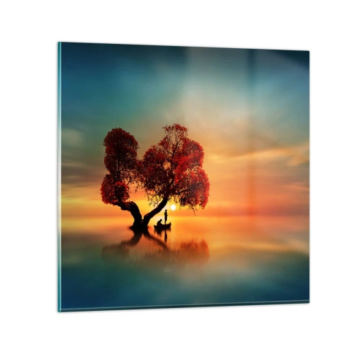 Obraz na skle - Voda a ticho vesmíru - 70x70 cm