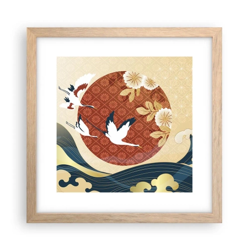 Plagát v ráme zo svetlého duba - Japonská rozprávka - 30x30 cm