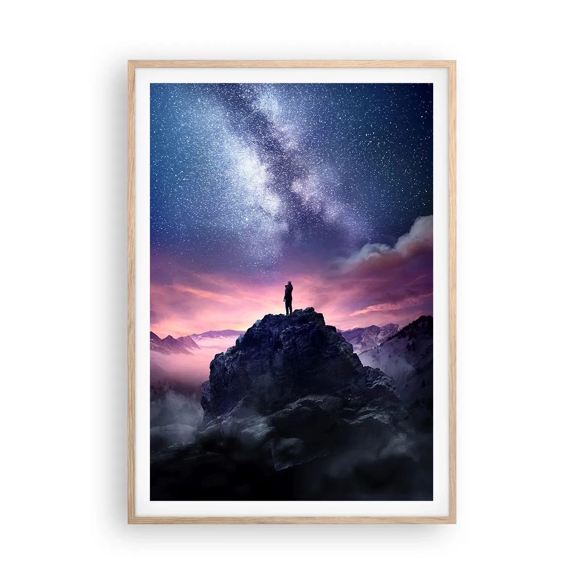 Plagát v ráme zo svetlého duba - A pocítil život - 70x100 cm