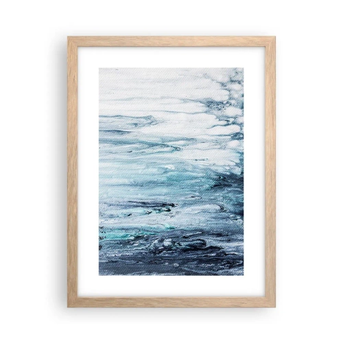 Plagát v ráme zo svetlého duba - Modré cencúle - 30x40 cm