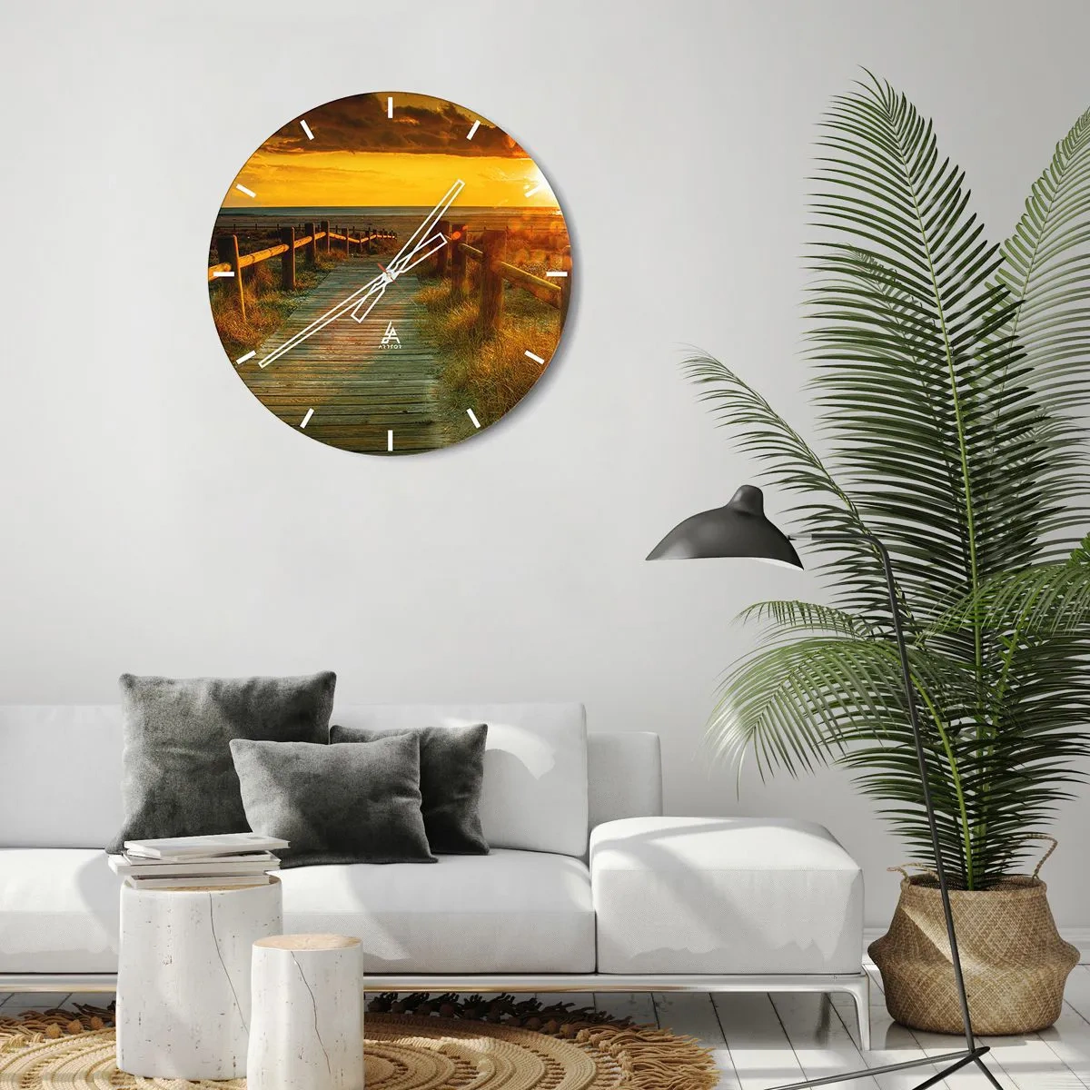 Nástenné hodiny - Vykúpané v starom zlate - 40x40 cm