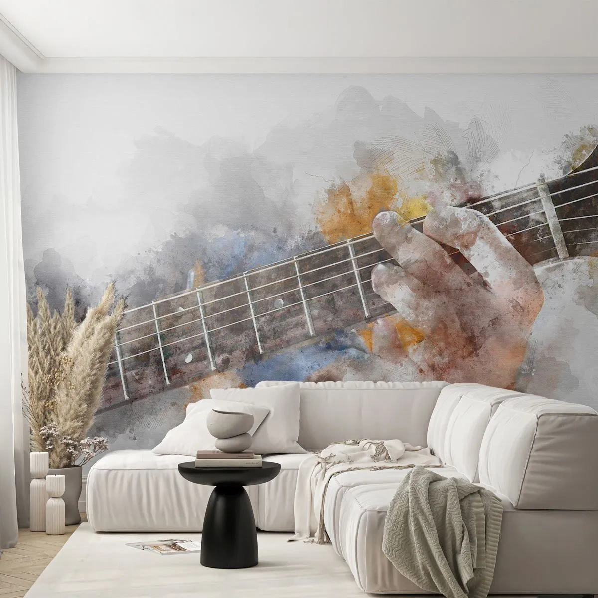 Fototapeta Premium Canvas - Poézia medzi strunami - Hudba, Gitara, Grafika - 500x350 cm