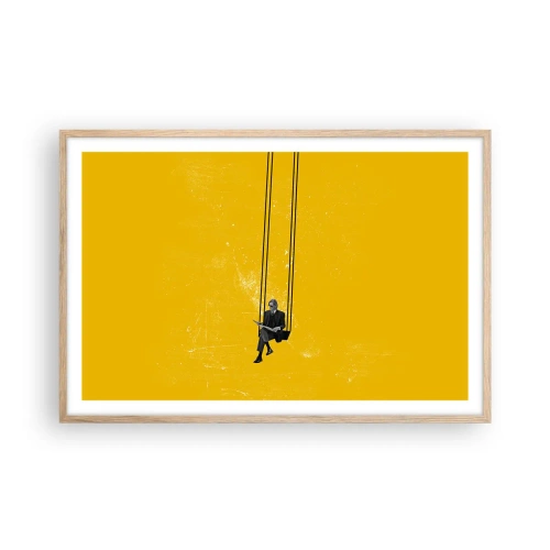 Plagát v ráme zo svetlého duba - Deň ako každý iný - 91x61 cm