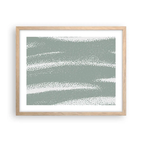 Plagát v ráme zo svetlého duba - Abstrakcia v zimnom štýle - 50x40 cm