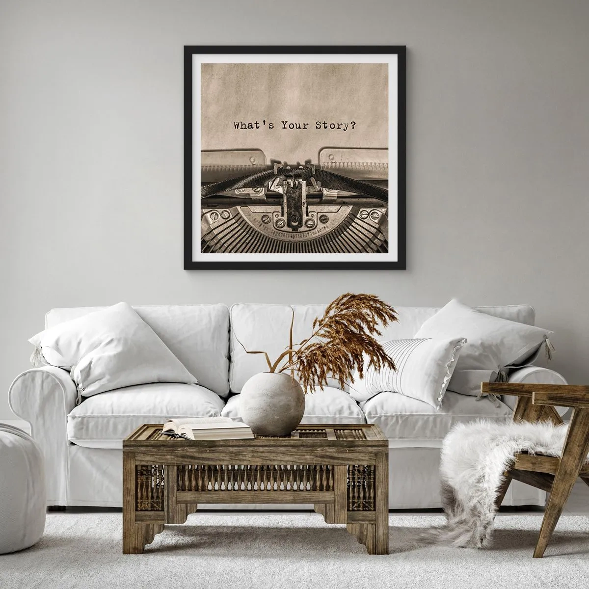 Plagát v čiernom ráme - Povedz mi - 40x40 cm