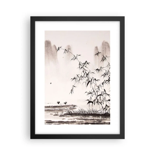 Plagát v čiernom ráme - Pokoj ryžových polí - 30x40 cm