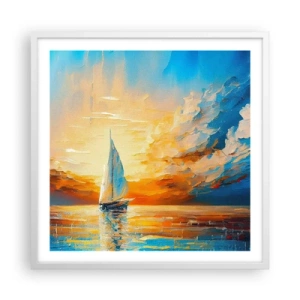 Plagát v bielom ráme - Plavba v zlate - 60x60 cm