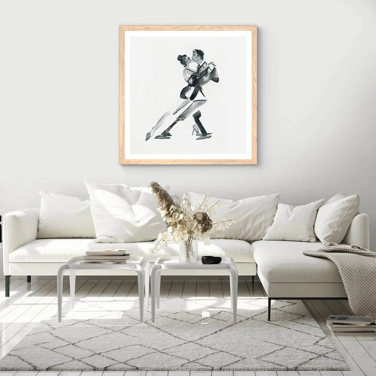 Plagát v ráme zo svetlého duba - V jednom rytme - 30x30 cm