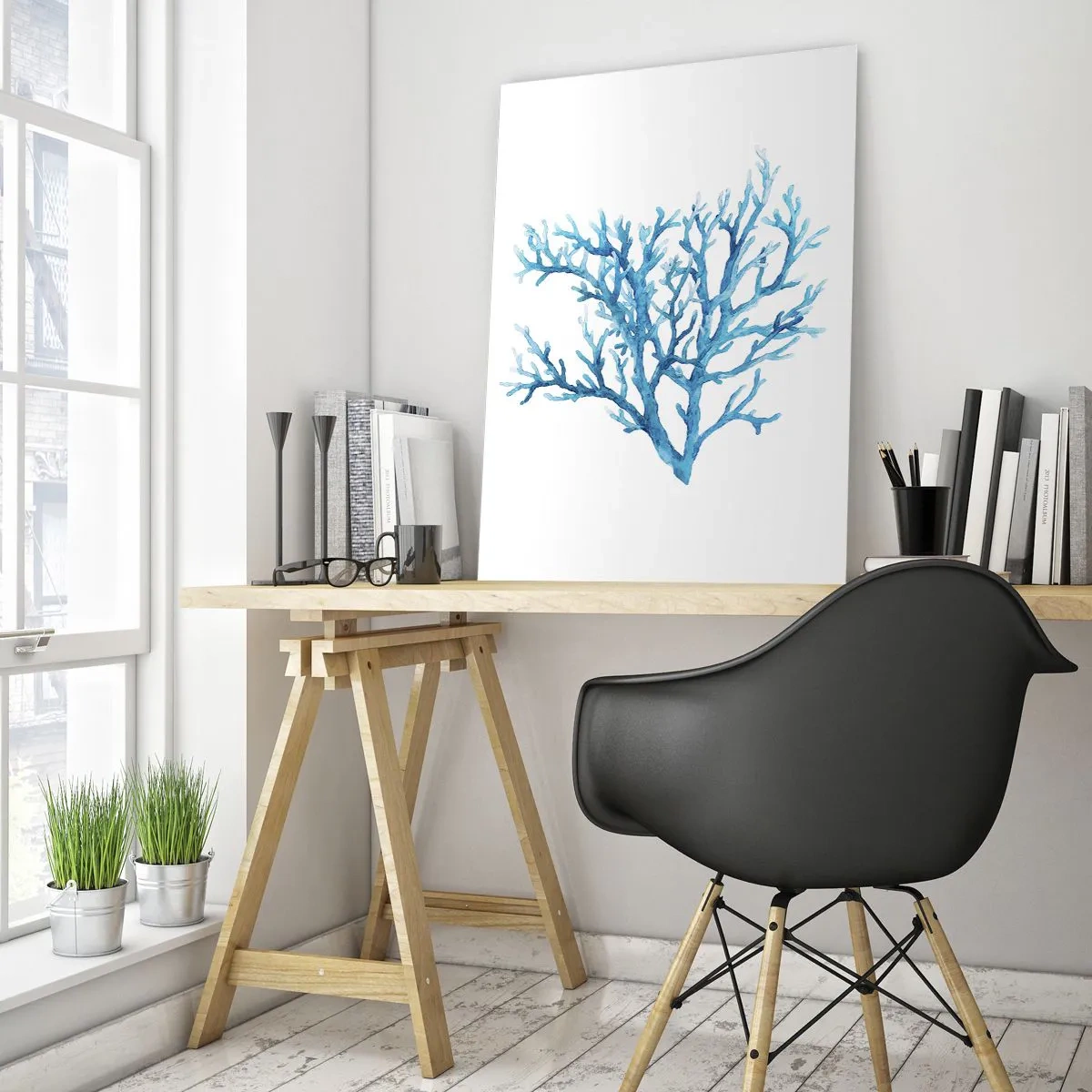 Obraz na skle - Morský filigrán - 80x120 cm