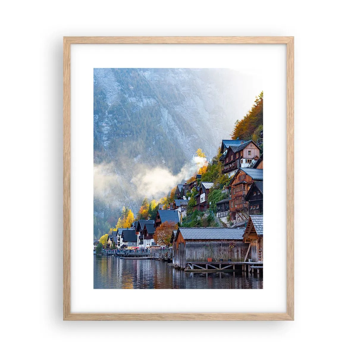 Plagát v ráme zo svetlého duba - Alpská krajina - 40x50 cm