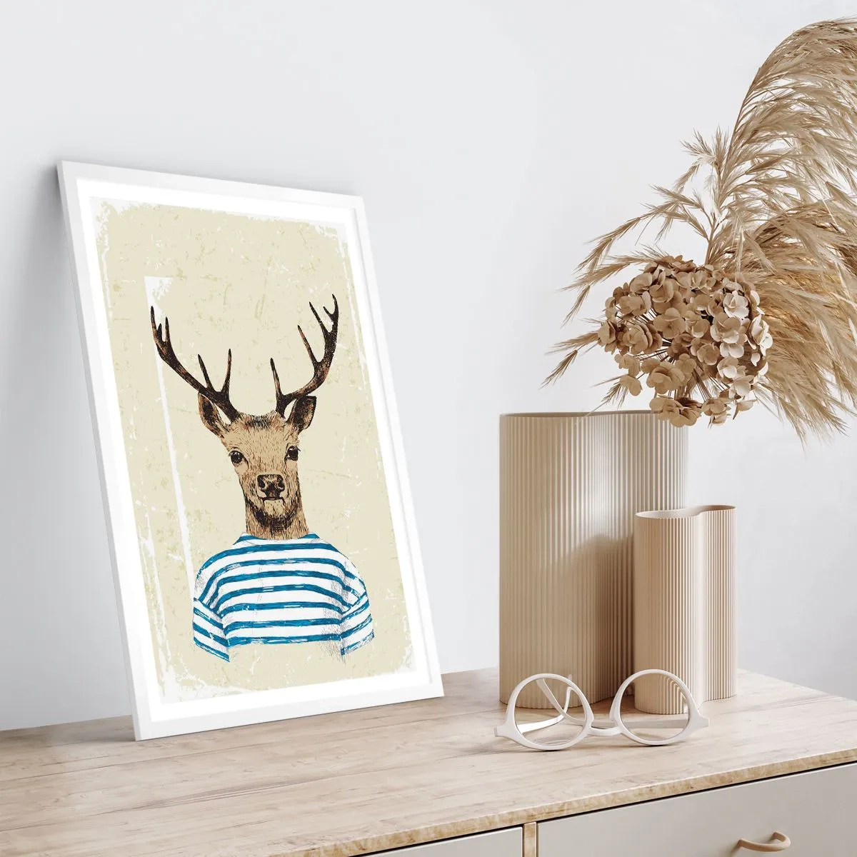 Plagát v bielom ráme - Pretože mám rád pruhované košele! - 70x100 cm