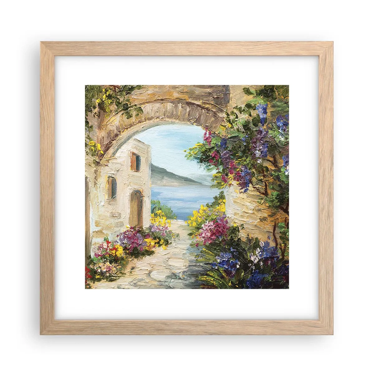 Plagát v ráme zo svetlého duba - Pôvab pobrežnej krajiny - 30x30 cm