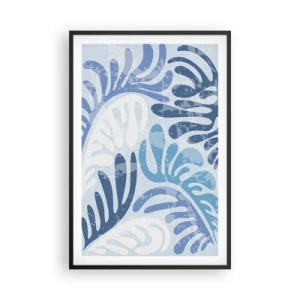 Plagát v čiernom ráme - Modré papradie - 61x91 cm