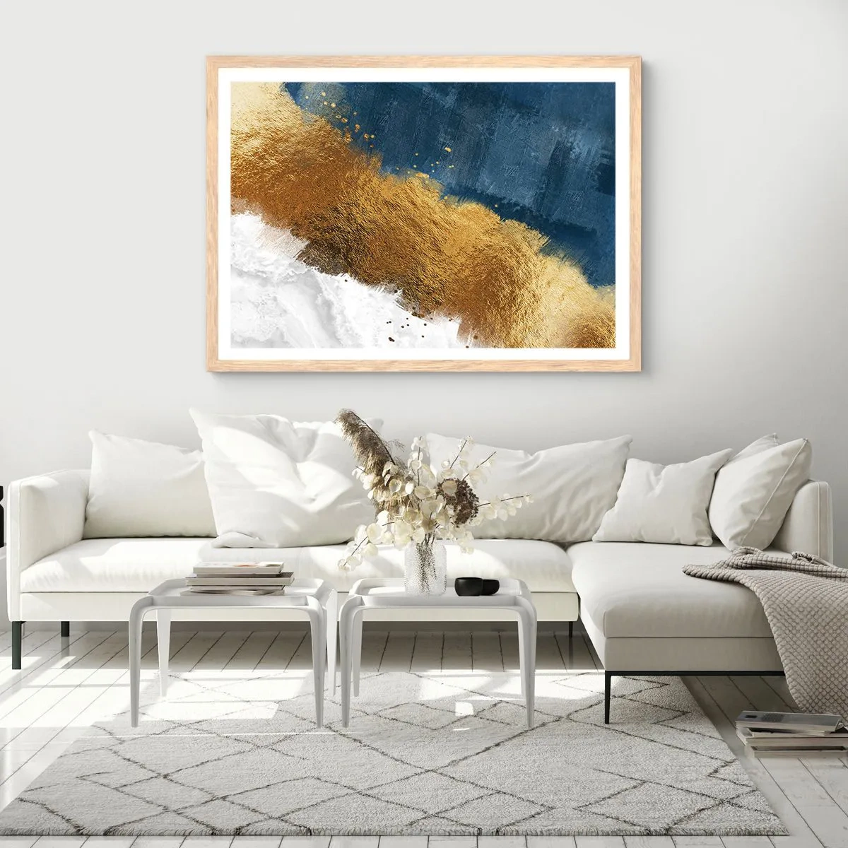 Plagát v ráme zo svetlého duba - Farby leta - 50x40 cm