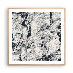 Plagát v ráme zo svetlého duba - Prelínanie protikladov - 60x60 cm