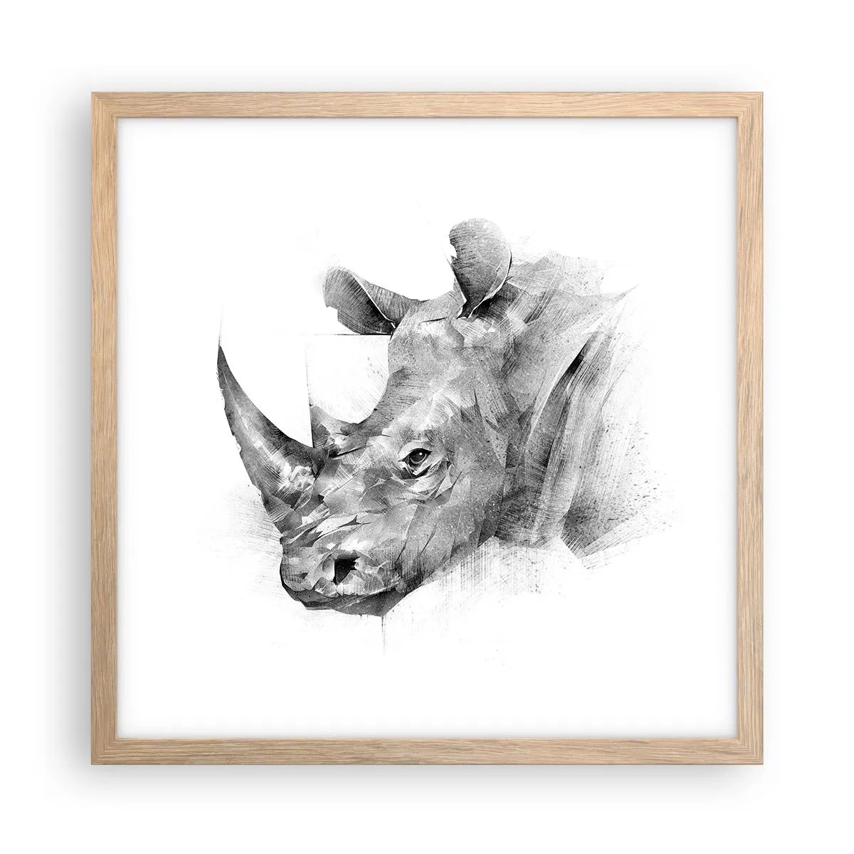 Plagát v ráme zo svetlého duba - Africký portrét - 40x40 cm