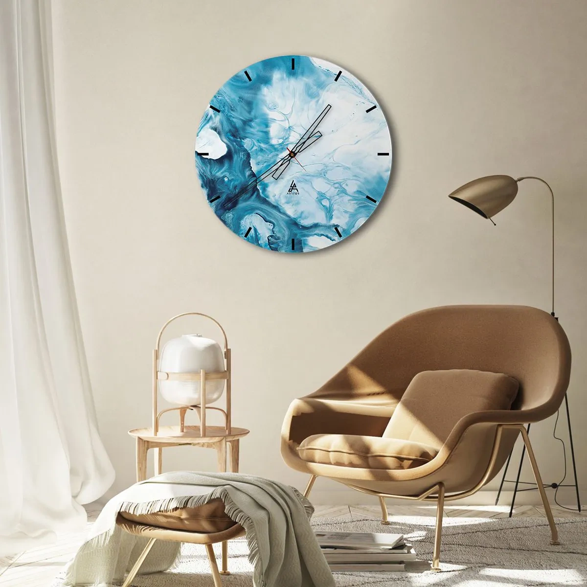 Nástenné hodiny - Modrý koncert - 40x40 cm