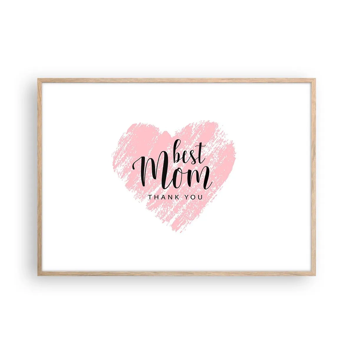 Plagát v ráme zo svetlého duba - Vždy pravá chvíľa - 100x70 cm