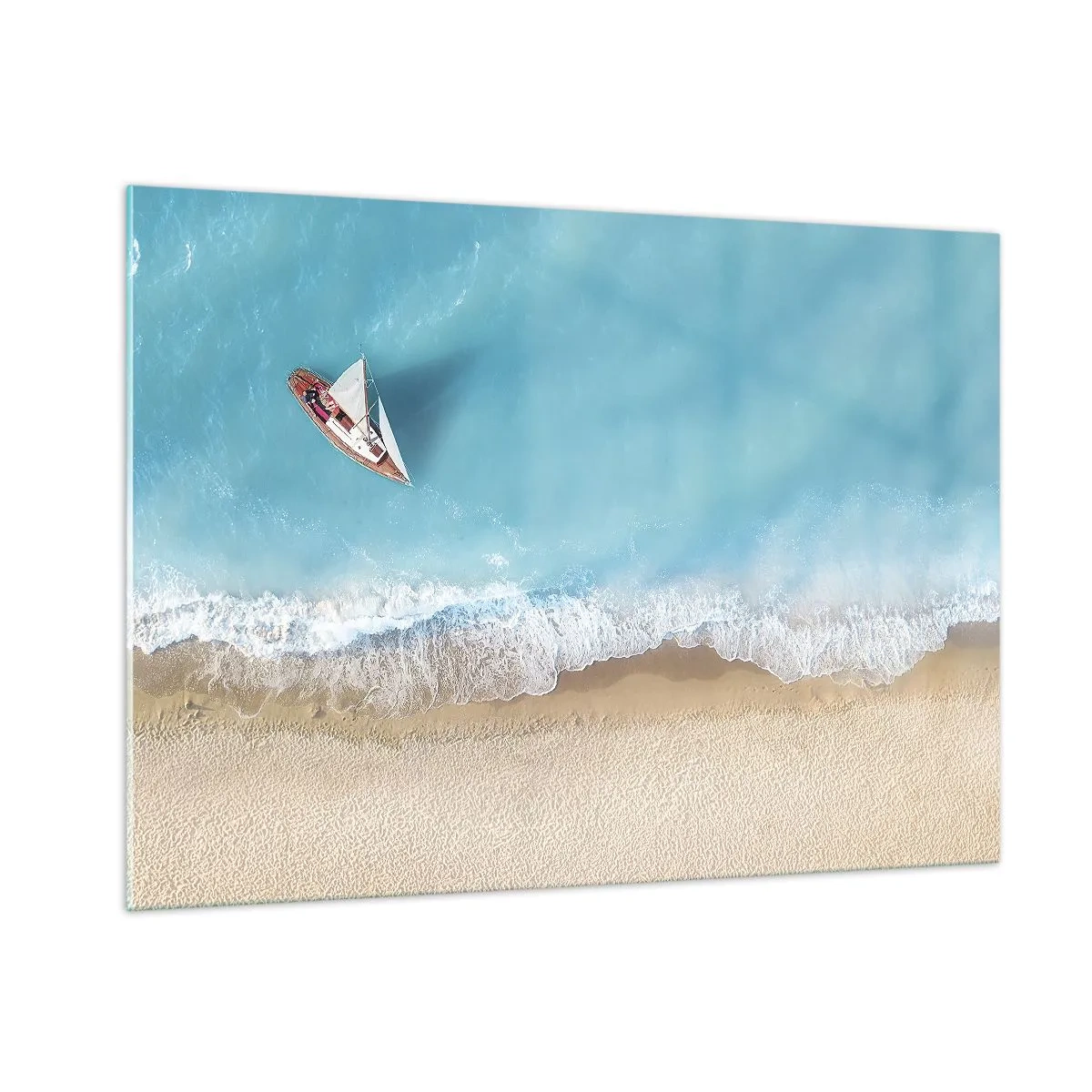 Obraz na skle - Na hranici modrej a zlatej - 100x70 cm