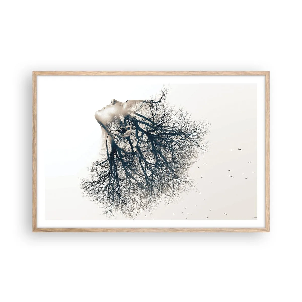 Plagát v ráme zo svetlého duba - Očarená šepotom stromu - 91x61 cm