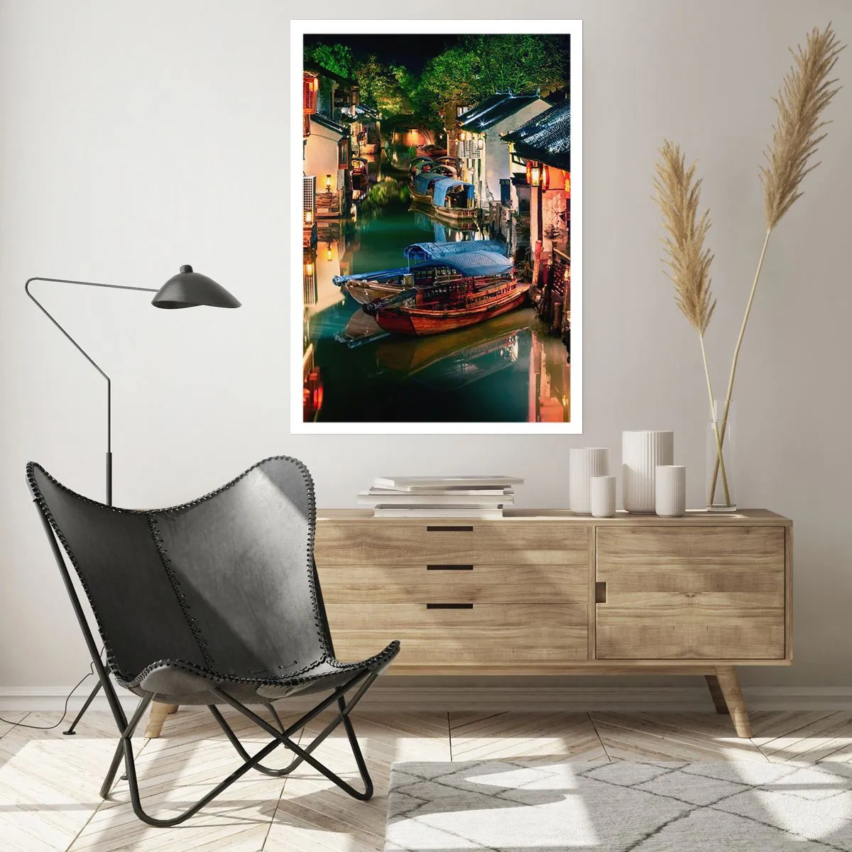 Plagát - Večer na čínskej ulici - 61x91 cm