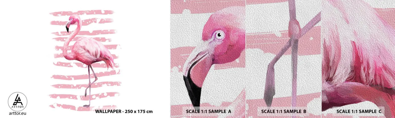 Vzorka fototapety Premium Sand - Dôstojne, aj keď v ružovej - Flamingo, Vták, Kus - 100x30 cm