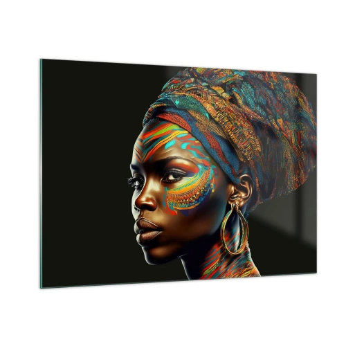 Obraz na skle - Africká kráľovná - 100x70 cm