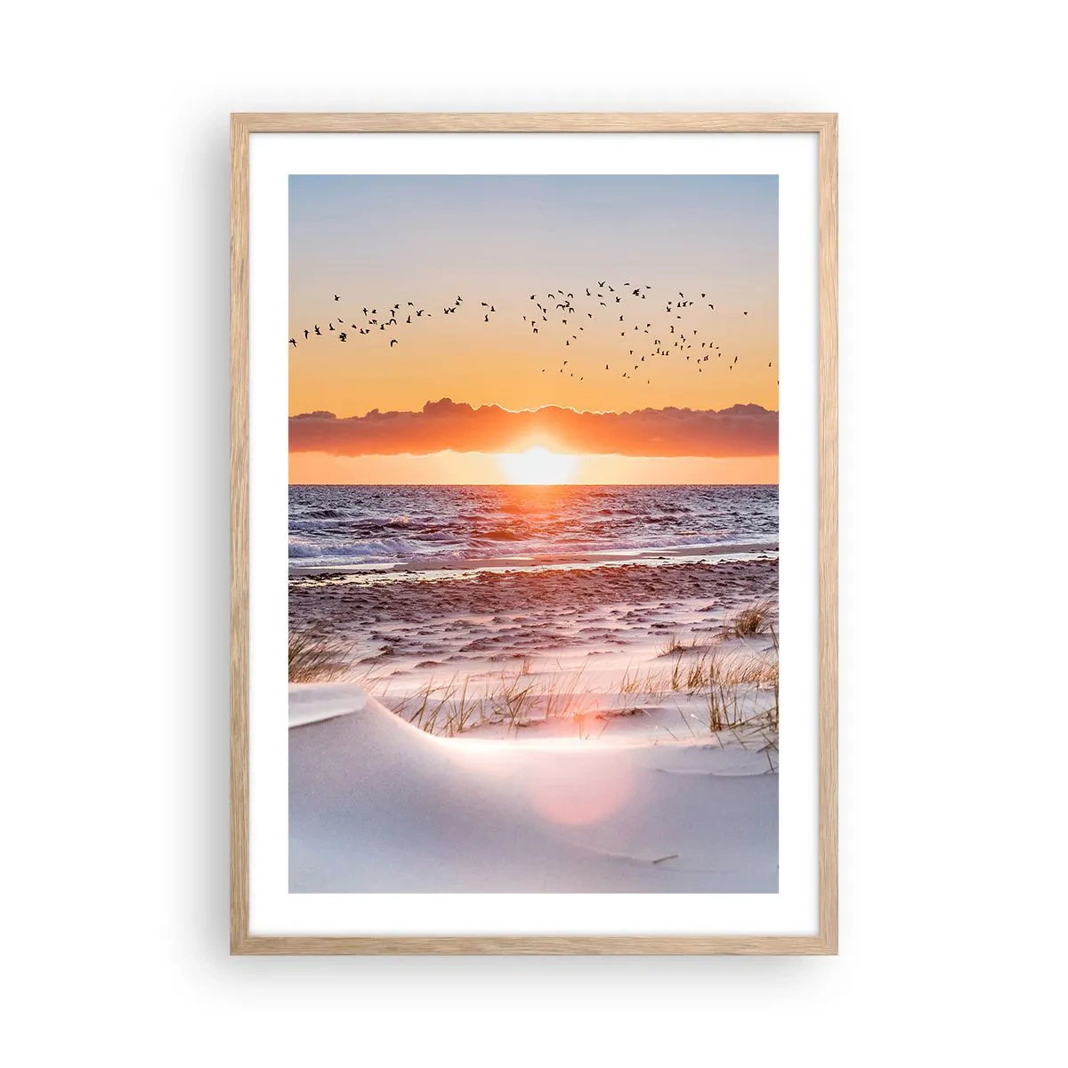 Plagát v ráme zo svetlého duba - Horizontálna krajina - 50x70 cm