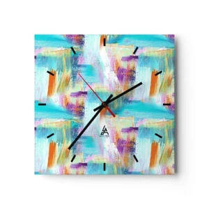 Nástenné hodiny - Veselé striedavé cákance - 30x30 cm