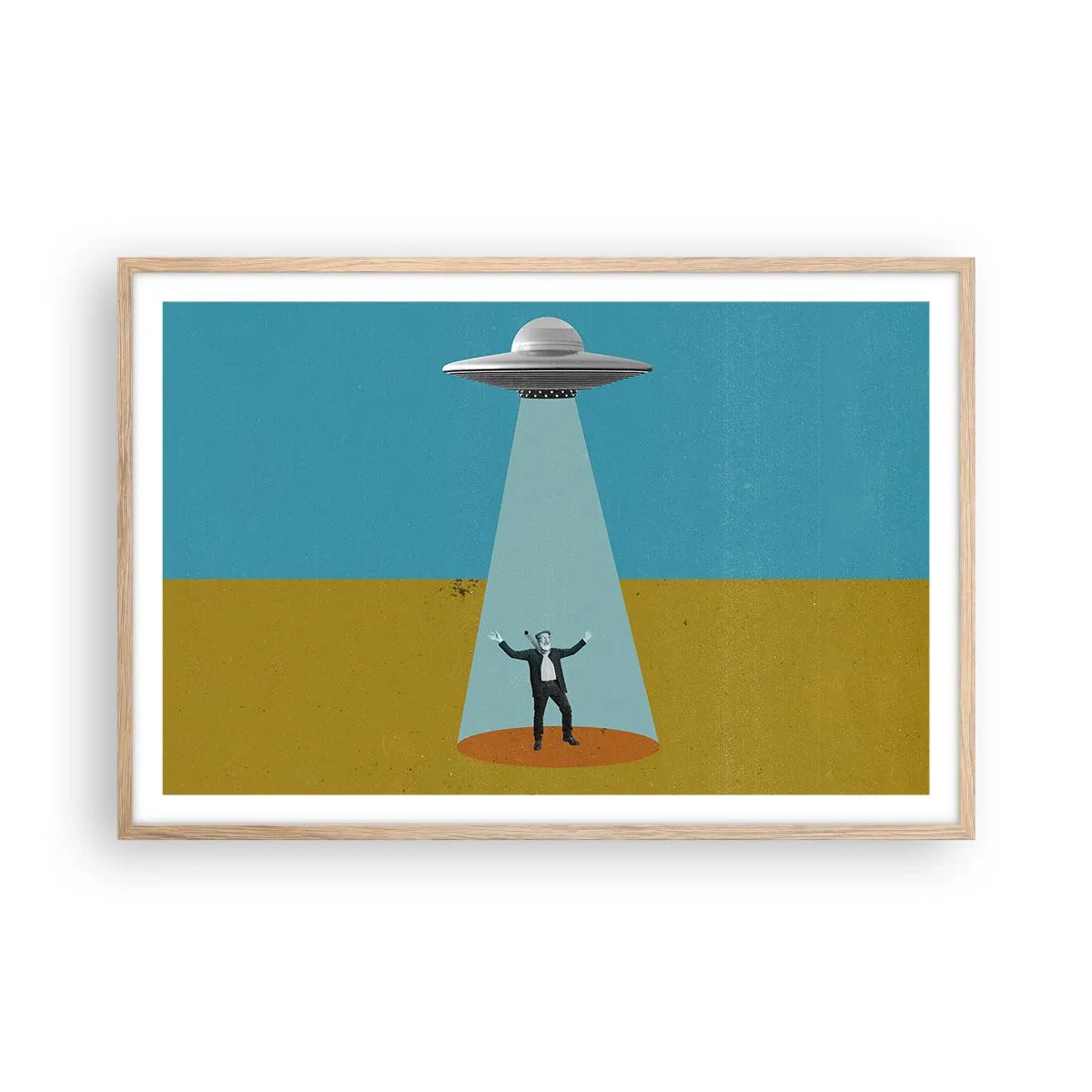 Plagát v ráme zo svetlého duba - Blízke stretnutie - 91x61 cm