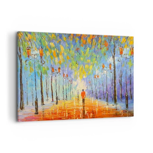 Obraz na plátne - Nočná pieseň dažďa - 100x70 cm
