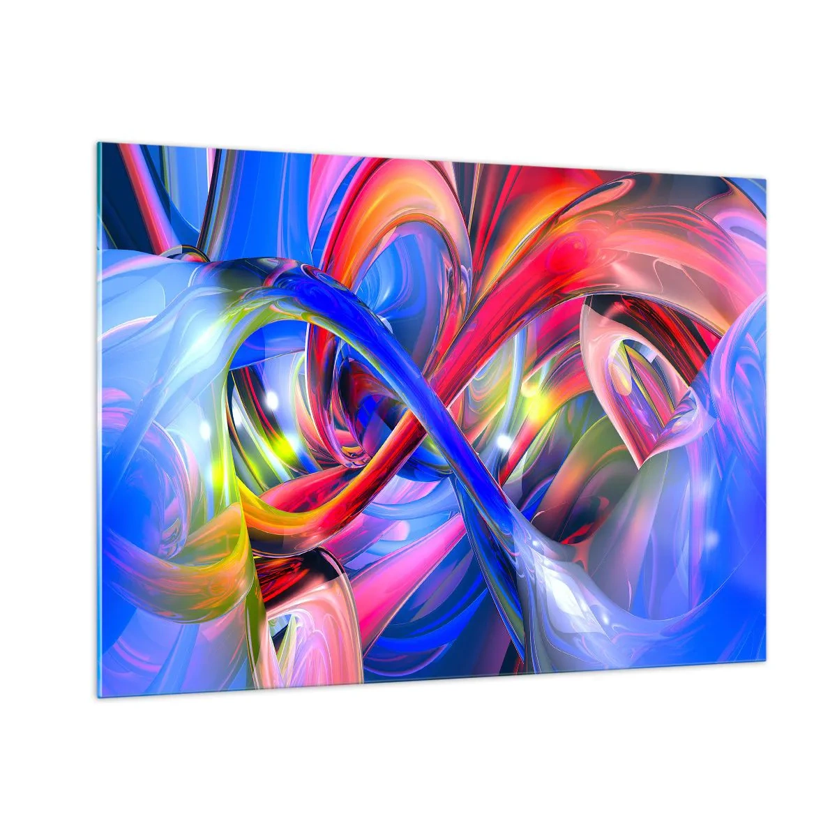 Obraz na skle - Tanec farieb - 100x70 cm