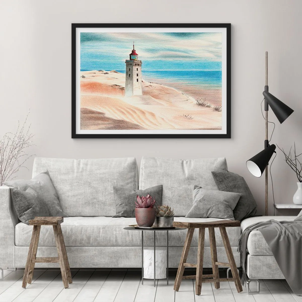 Plagát v čiernom ráme - Vždy hľadí na more - 40x30 cm