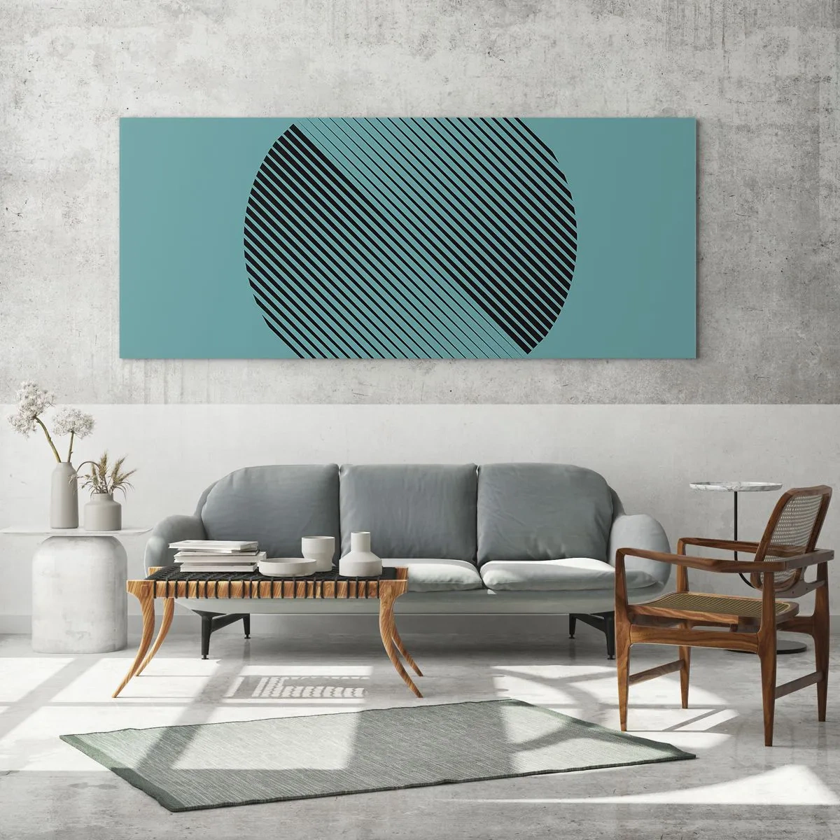 Obraz na skle - Kruh – geometrická variácia - 160x50 cm