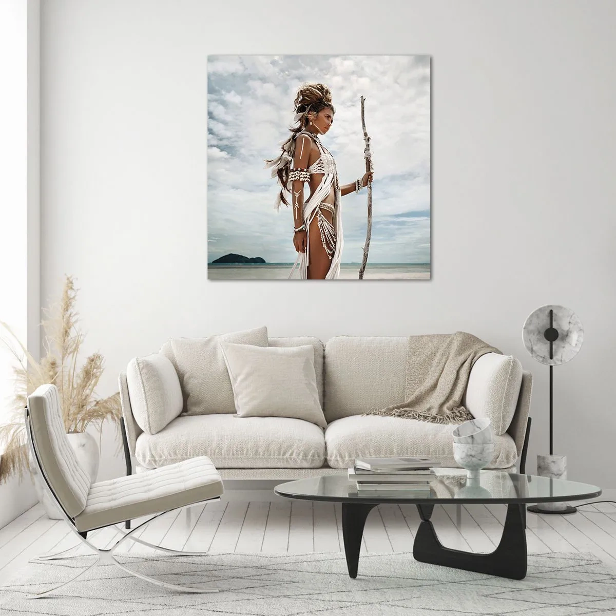 Obraz na skle - Kráľovná trópov - 40x40 cm