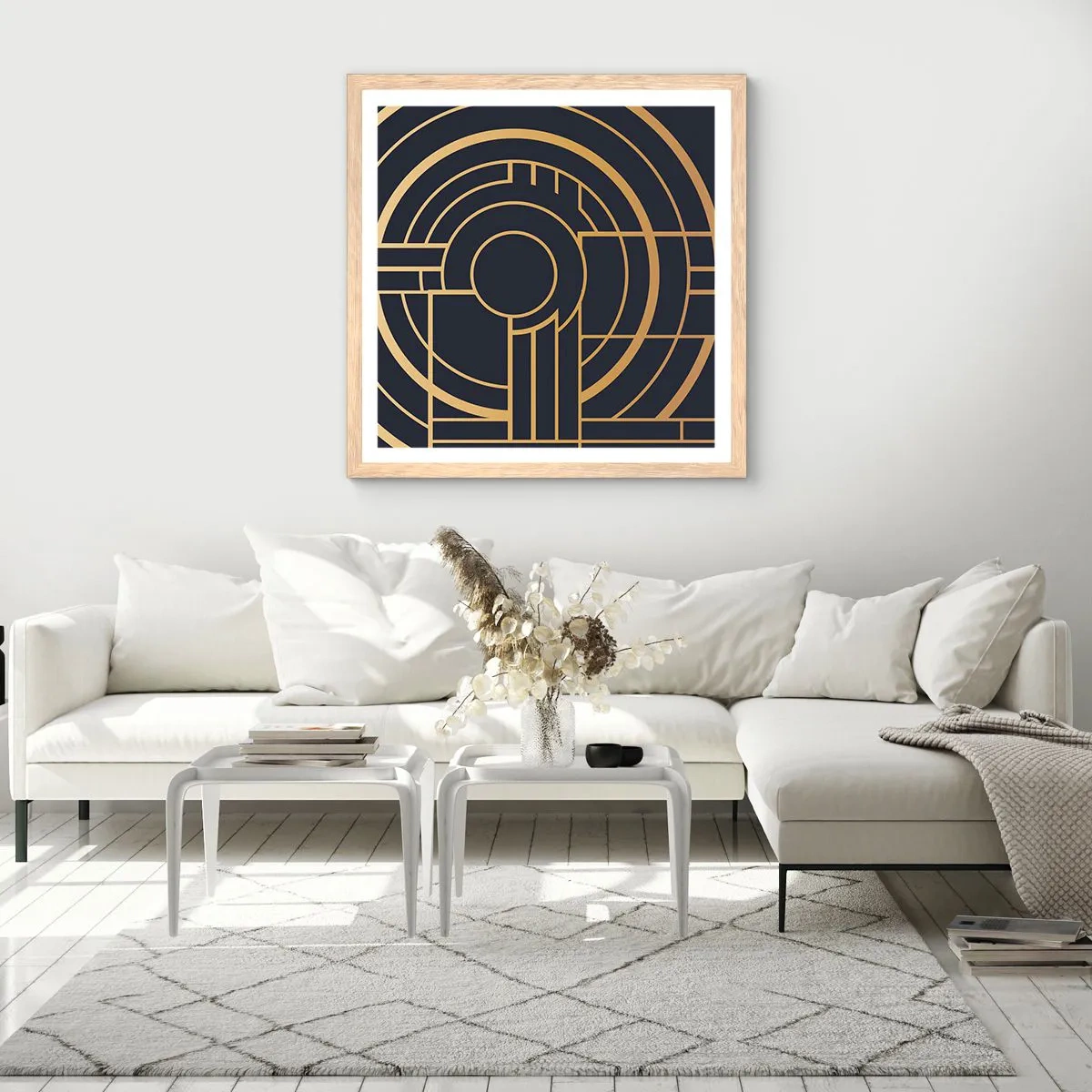 Plagát v ráme zo svetlého duba - Obraty udalosti - 60x60 cm