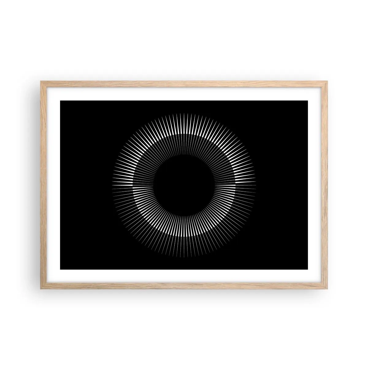 Plagát v ráme zo svetlého duba - Čierne slnko - 70x50 cm