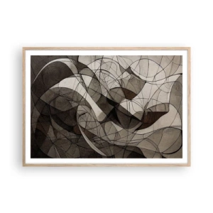 Plagát v ráme zo svetlého duba - Obeh farieb Zeme - 100x70 cm