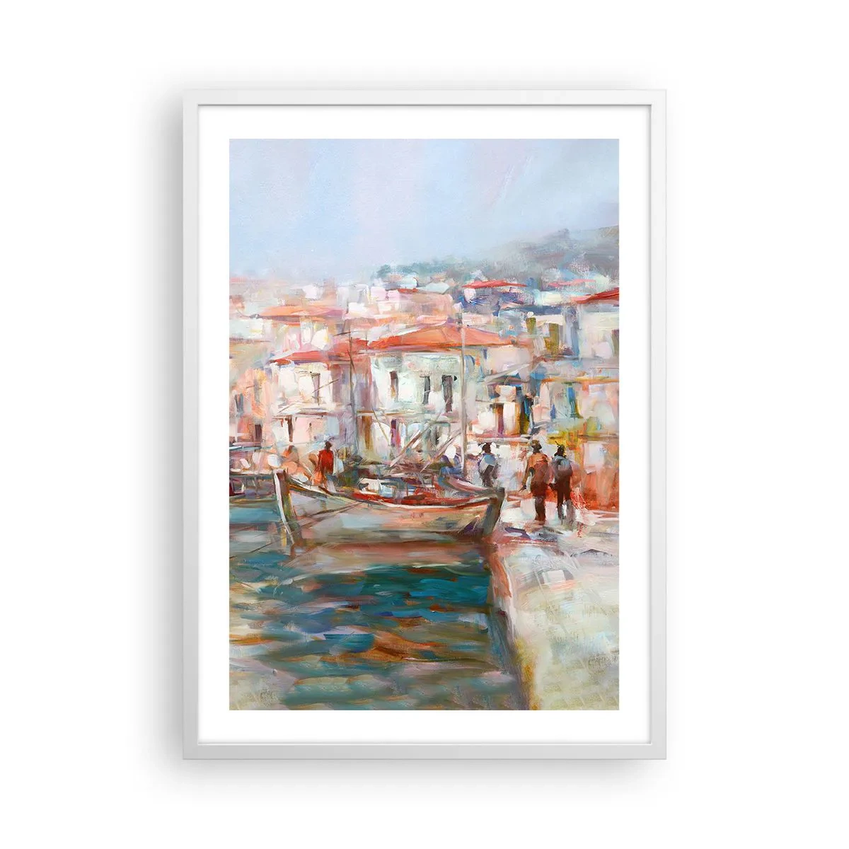 Plagát v bielom ráme - Pastelová dovolenka - 50x70 cm