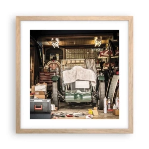 Plagát v ráme zo svetlého duba - Späť do minulosti - 40x40 cm