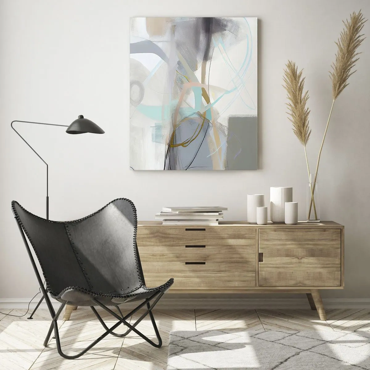 Obraz na skle - Hmlistá abstrakcia - 50x70 cm