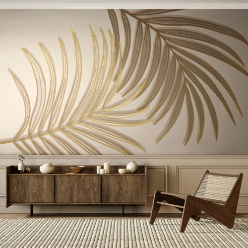 Fototapeta Standard Eco - Zlatá palma! - Abstrakcia, Palmový list, Grafika - 400x280 cm