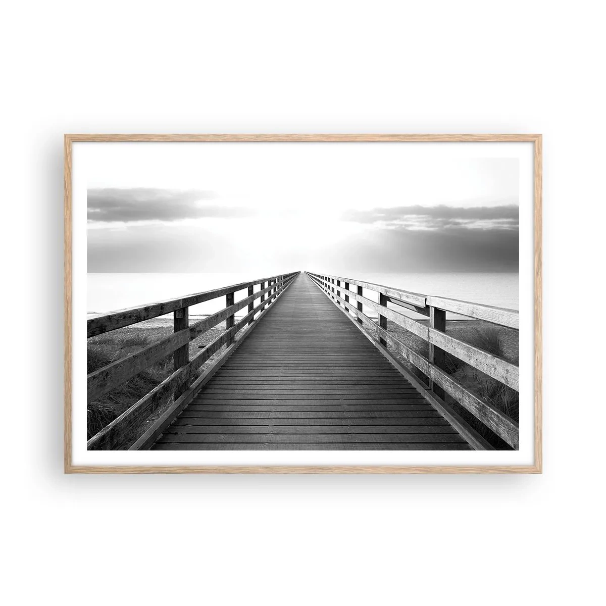 Plagát v ráme zo svetlého duba - Do diaľky… - 100x70 cm
